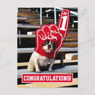 Hund i skumhand inbjudan vykort