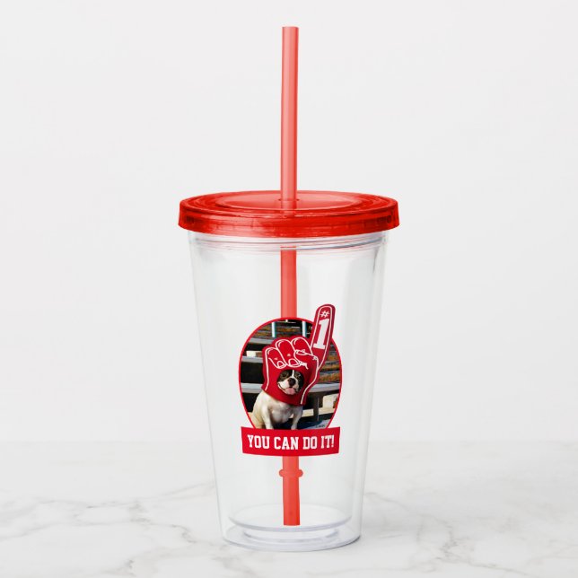 Hund i skumhand take away mugg (Framsida)