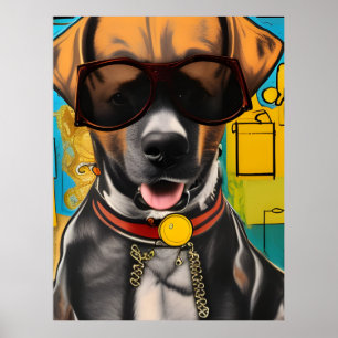 Hund i solglasögon poster