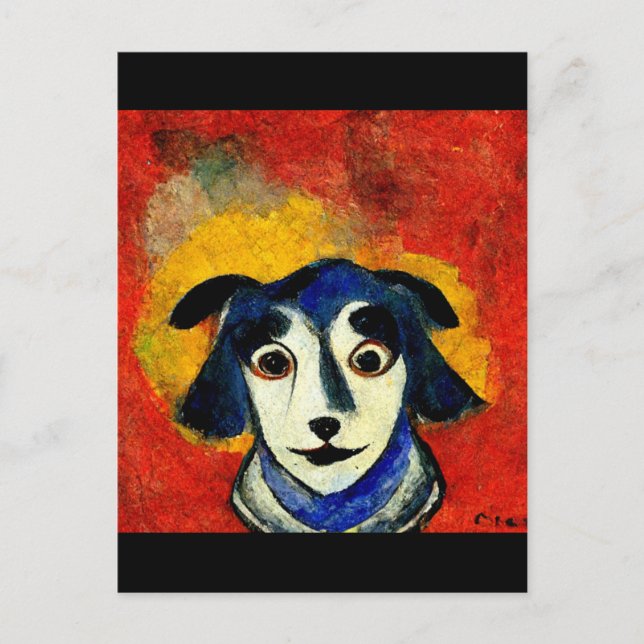 Hund i stil vid Marc Chagall Vykort (Framsida)