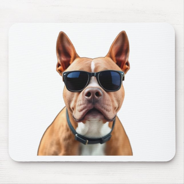 Hund i Sunglasses Mousepad Musmatta (Framsidan)