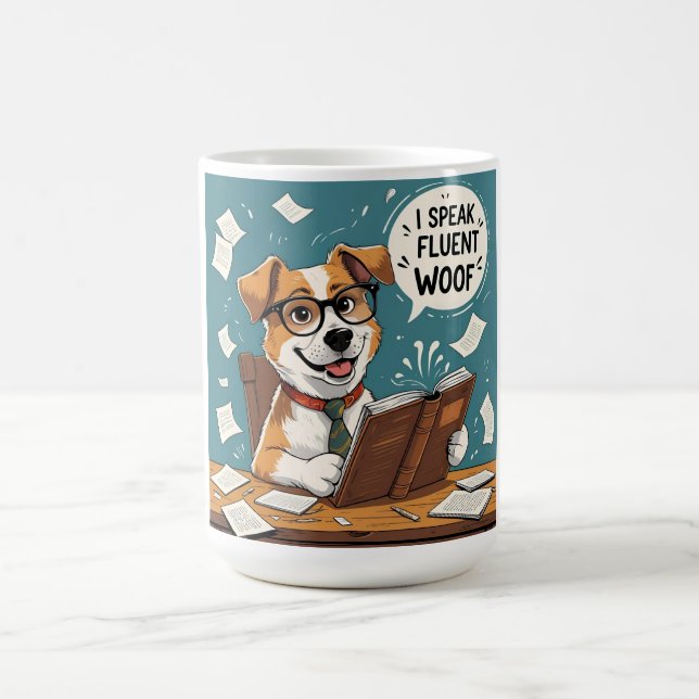 Hund I talar Fluent Woof - Pet Parent Kaffemugg (Center)