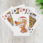 Hund i tomtschaktkort casinokort<br><div class="desc">Den här designen är en hund i en jultomte. Hund har en stor flin vid ansikte när den bär julhatten. Den här hund i en jultomtedesign ser underbar ut på de här spelkorten</div>