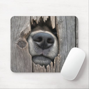 Hund i trästängsel musmatta