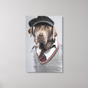 Hund i tröja och lock canvastryck