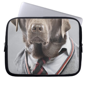 Hund i tröja och lock laptop sleeve
