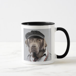 Hund i tröja och lock mugg