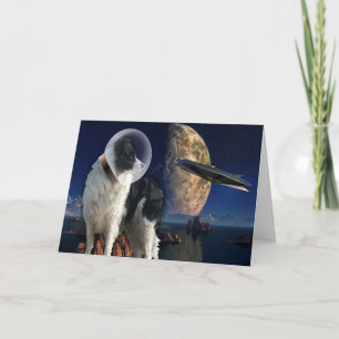 Hund i UFO-planeter i rymden Kort