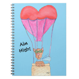 Hund i varmluftsballong anteckningsbok