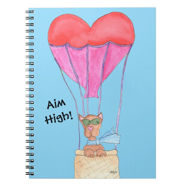 Hund i varmluftsballong anteckningsbok (Framsidan)