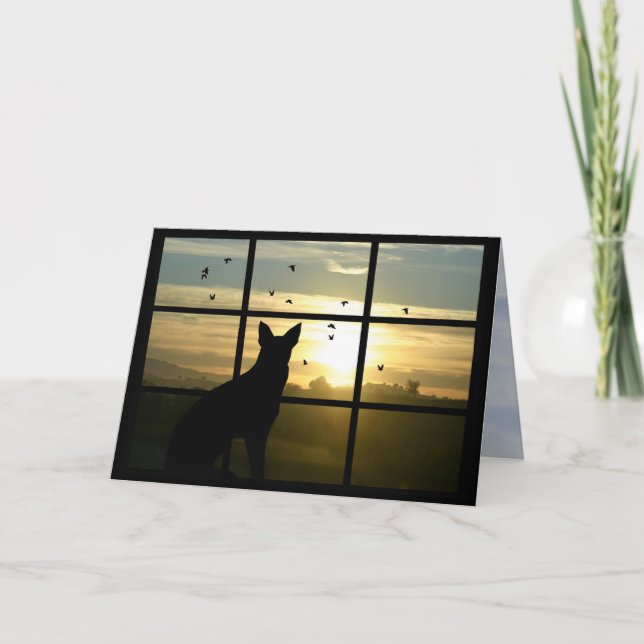 Hund i Windows Hund Sympathy Card Kort (Framsida)
