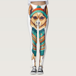 Hund i Winter Stil Leggings