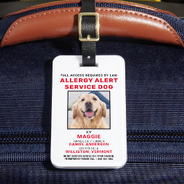 Hund-ID för Allergy Alert Service Bagagebricka