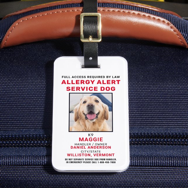 Hund-ID för Allergy Alert Service Bagagebricka (Skapare uppladdad)