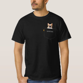 Hund In Pocket | Anpassningsbar Pet Photo och Namn T Shirt