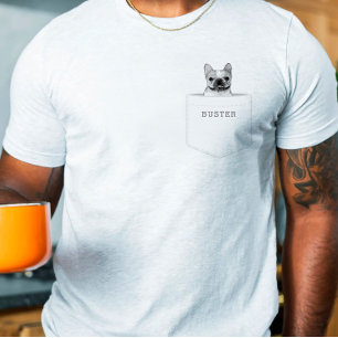 Hund In Pocket   Anpassningsbar Pet Photo och Namn T Shirt