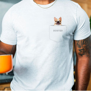 Hund In Pocket Anpassningsbar Pet Photo och Namn T Shirt