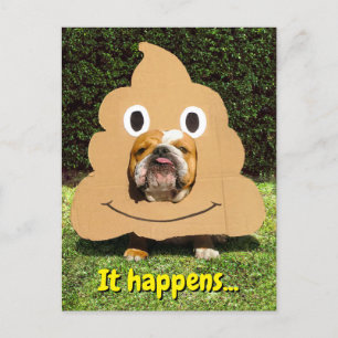 Hund in Poop Emoji Costume Inbjudan Vykort