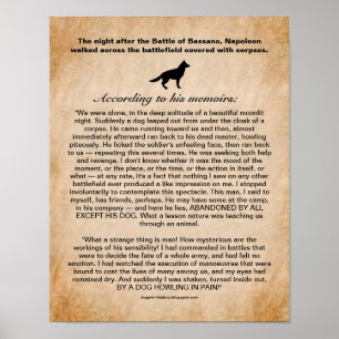 Hund Inspires Napoleon Efter slaget i Bassano Poster