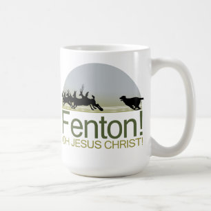 Hund jagar hjort i Richmond Park Kaffemugg