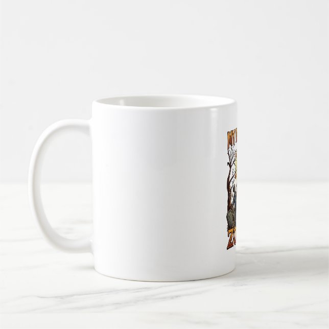 Hund jagar zombies Halloween tysk schäfermåne_1 Kaffemugg (Vänster)