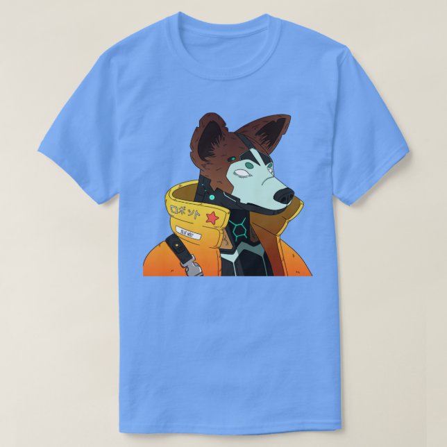 Hund Japansk Robot T Shirt (Design framsida)