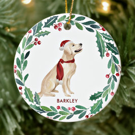 Hund jul Anpassa Helgdag Golden Retriever Julgransprydnad Keramik