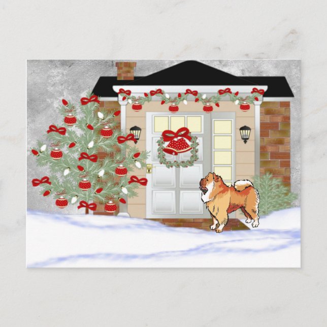 Hund Jul Chow Helg Vykort (Framsida)