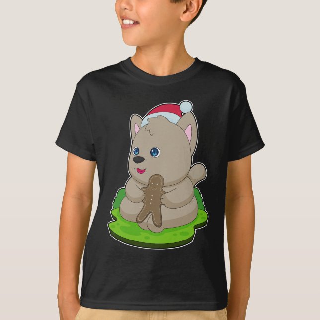 Hund Jul Cookie T Shirt (Framsida)