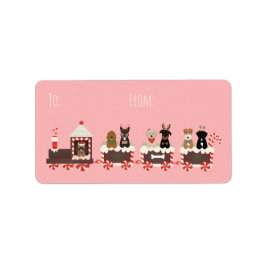 Hund jul Helgdag Tåg Adressetikett