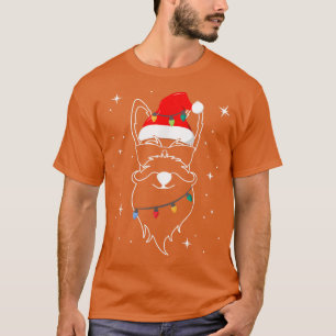 Hund jul Ljus Schnauzer med coola sunglasse T Shirt