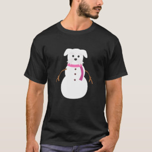 Hund jul "miniatyr Schnauzer Snögubbe" Chris T Shirt