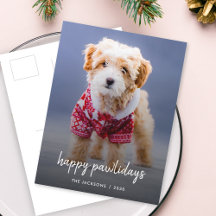 Hund jul | Modern kute Puppy Lycklig Pawlidays