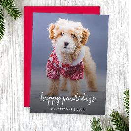 Hund jul | Modern kute Puppy Lycklig Pawlidays Julkort