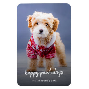 Hund jul Modern kute Puppy Lycklig Pawlidays Magnet
