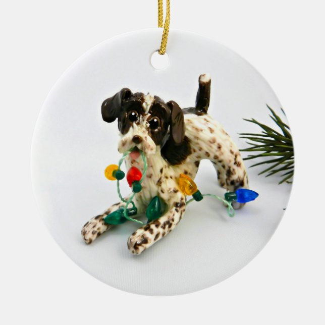 Hund Jul Ornament för tyska Wirehved-pekaren (Framsidan)