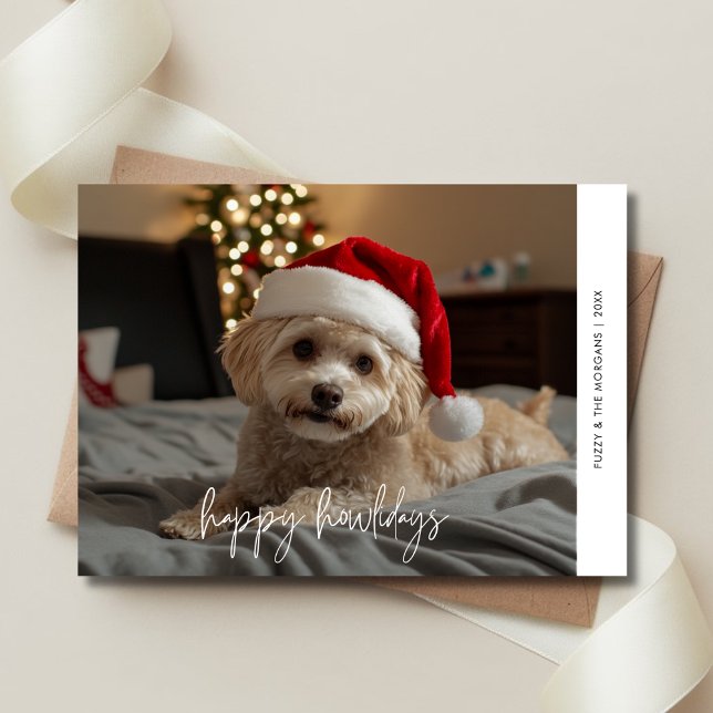 Hund jul Overlay Photo Lycklig Howlidays Pet Julkort (Skapare uppladdad)