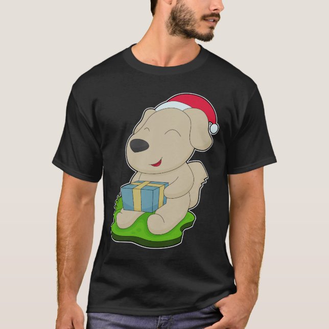 Hund jul Paket T Shirt (Framsida)