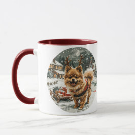 Hund jul Pommern Reindeer Mugg