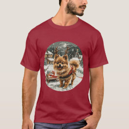 Hund jul Pommern Reindeer T Shirt