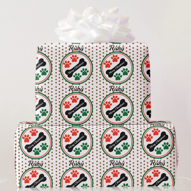 Hund jul Tass Add Namn Gift Presentpapper (Skapare uppladdad)