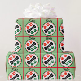 Hund jul Tass Add Namn Gift Wrapping Papper Presentpapper