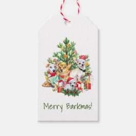 Hund Juletiketter - Merry Barkmas Presentetikett