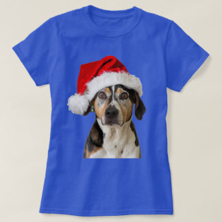 Hund Julfonny Julafton Wearing Santa Hat T-Shirt