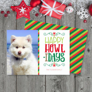 Hund julfoto Lycklig Howlidays Julkort