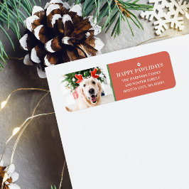 Hund Julfoto Lycklig Pawlidays Adress Returadress Etikett