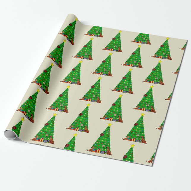 Hund Julgran-emballering papper Presentpapper (Utrullad)