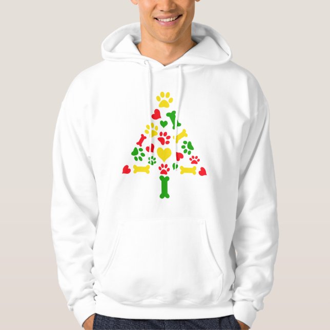 Hund Julgran Hoodie (Framsida)