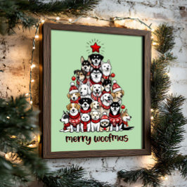 Hund Julgran Merry Woofmas Helgdag Poster