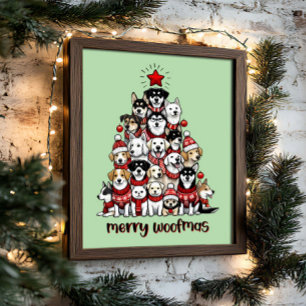 Hund Julgran Merry Woofmas Helgdag Poster